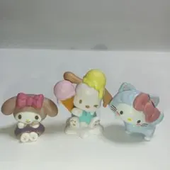 サンリオキャラクター　とろ〜りんポチャッコ　マイメロ　ハローキティ　フィギュア