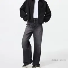 新品　タグなし　ユニクロ　ワイドストレートジーンズ　32