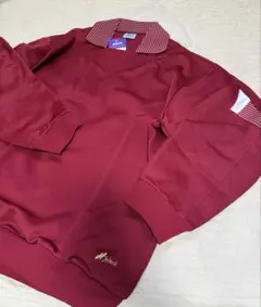 アシックス ジェレンク Vネックジャージ 襟付き 2XO サイズ エンジ色