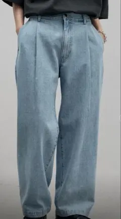 未使用品 WYM LIDNM TUCK WIDE ベーシック ワイド デニムのサムネイル