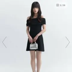 【美品】eimy istoire バックリボンオフショルミニワンピース