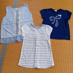 120サイズ Tシャツ 3点セット　ブルーグレー系