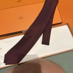 希少色✨極美品✨HERMES エルメス ネクタイ ファソネ H柄 高級シルク