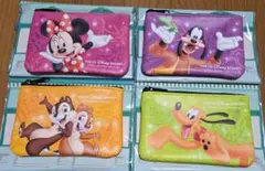 TDR　チケット風ポーチ　ミニー、グーフィー、チップ&デール、プルート4点セット