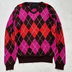 00s SERGIO TACCHINI ニット アーガイル柄 L（C868）のサムネイル