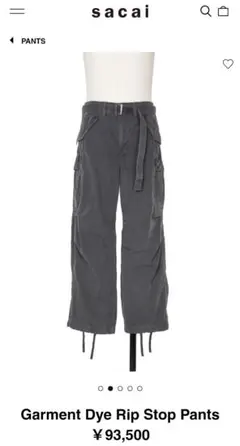 sacai ガーメントダイリップストップカーゴパンツ carhartt nike