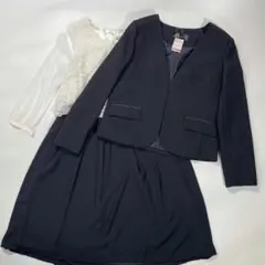 新品✨　ジョイベラ　セットアップ　ジャケット　ワンピース　スーツ　レース　L 紺
