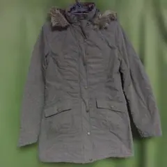 C-17 ファー付モッズコート オリーブグリーン系 M