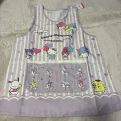 サンリオキャラクターエプロン　Ｍ〜Ｌ　パープル　新品タグ付き