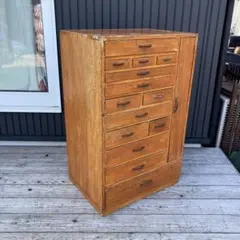 昭和レトロ 古家具 木製収納棚 大工道具棚 サイドボード 整理棚 15杯 古道具