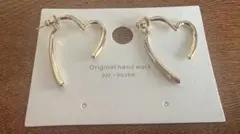 S925シルバー　ハート型ピアス（スイングタイプ）