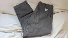 【中古】3/2 WORKS GLR 2プリーツ チノパンツ グレー　XL