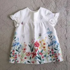 ​【美品】ZARA Baby 花柄 ワンピース 90 92 18-24m 蝶々