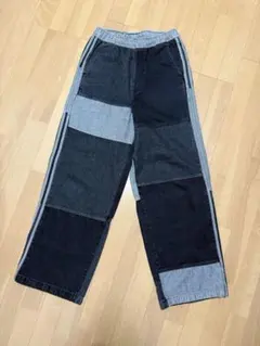 adidas パッチワークデニムパンツ