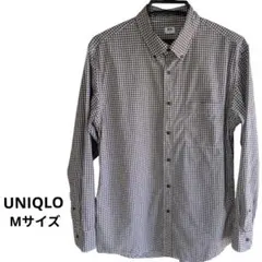 UNIQLO・エクストラファインコットンブロードチェック 長袖シャツ （M）