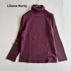 【リリアンビューティー】長袖ニット　タートルネック　日本製　ハイネック　赤レッド