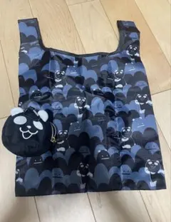 黒猫デザイン 折りたたみエコバッグ