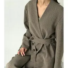 未使用✨ALDa Tailored Jacket ブラック×ブラウン - メルカリ