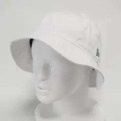 NEW ERA バケットハット【M/L】ホワイト/グリーン コットンツイル