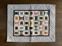 パッチワーク タペストリー ナインパッチ 四角つなぎ ハンドメイド