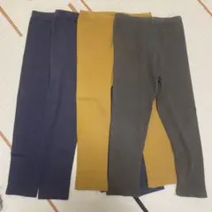レギンス　4枚セット　100cm 無地　シンプル　グレー　カーキ　マスタード