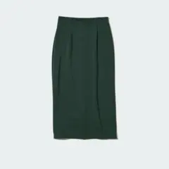 UNIQLO ストレッチダブルフェイスナロースカート 丈短め グリーンのサムネイル