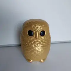水晶院フクロウ型収納ボックス 印鑑入れ金色