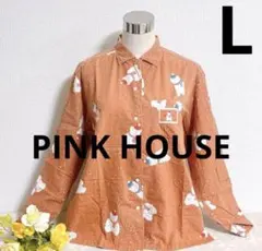 PINK HOUSE 長袖ブラウス　ベア　サンタくま　オレンジ　レディースL相当のサムネイル