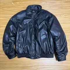 ZARA フェイクレザー 中綿 ボンバージャケット ブラック M