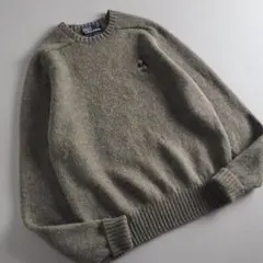 ラルフローレン　毛１００％　ニット　セーター　ポロベア　モスグリーン　美品