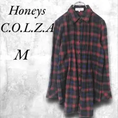 Honeys C.O.L.Z.A チェック柄シャツ 綿100 M 丈長め