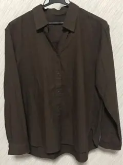 ※新品未使用　起毛スキッパーシャツ　ブラウン　M UNIQLO
