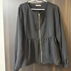 値下げしました♡ブラック ノーカラージャンバー