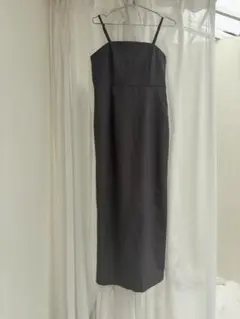 キャミワンピース ロング丈 グレー