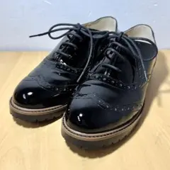 エンチャンテッド ローファー 24.5 ウイングチップ レースアップシューズ 黒