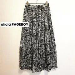 st296 alicia PAGEBOY 艶感ベージュレオパードプリーツスカート