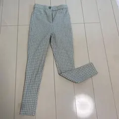 ZARA チェック柄 スキニーパンツ USA 5