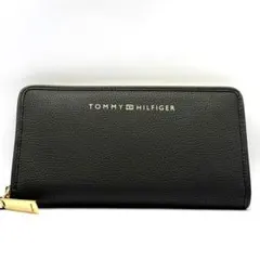 トミーヒルフィガー 長財布 ブラック 無地 シンプル 軽量 上質