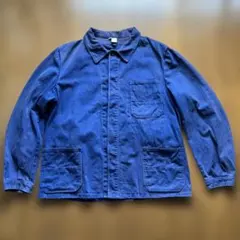 70's ヘリンボーン ユーロカバーオールワークJKT ネイビーのサムネイル