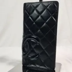 CHANEL カンボンライン 長財布 ブラック ピンクのサムネイル