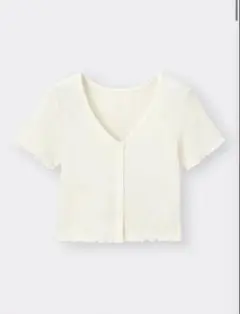 【GU】テクスチャークロップドカーディガン(半袖)