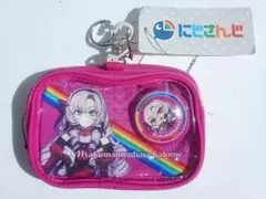 【新品未使用】にじさんじ 壱百満天原サロメ クリアポーチ 缶バッジ付き 赤