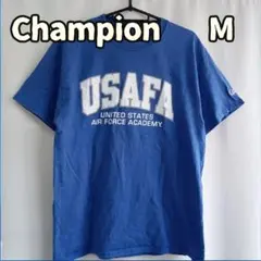 チャンピオン ＵＳＡＦＡ Ｔシャツ 青 Ｍ ミリタリー アメカジ 【エ319】のサムネイル