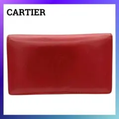 カルティエ レザー マストライン 長財布 革 財布 ワインレッド レディース 赤のサムネイル