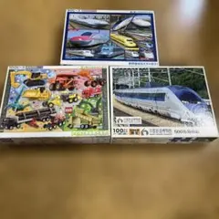 鉄道・建設車両ジグソーパズルセット100ピース×2•80ピース
