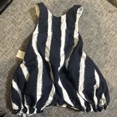 ストライプ柄ロンパース(プレイウェア)リバーシブル