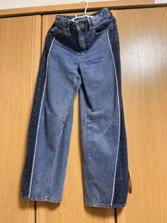 GU ツートンバレルレッグ ジーンズS サイズ