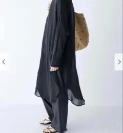 未使用タグ付き完売品】【かぐれ】ガーゼロングチュニック ワンピース