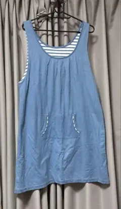 リバーシブル　チュニック　かわいい❤️エプロン　体形カバー