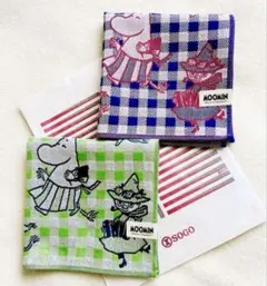 《新品・タグ付き》MOOMIN♡大判ガーゼハンカチ　チェック柄 2枚セット